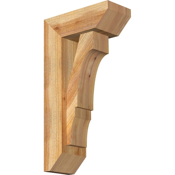 Ekena Millwork Balboa Slat Rough Sawn Bracket w/ Offset Brace, Western Red Cedar, 6"W x 14"D x 26"H BKT0604X14X26BOA06RWR - main